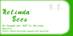 melinda becs business card